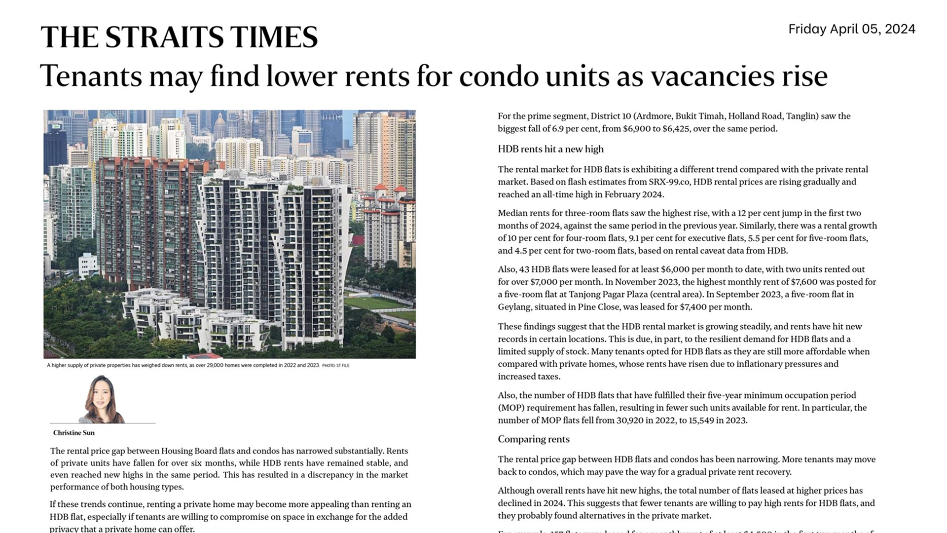 Tenants may opt for condo units as vacancies rise and rents fall